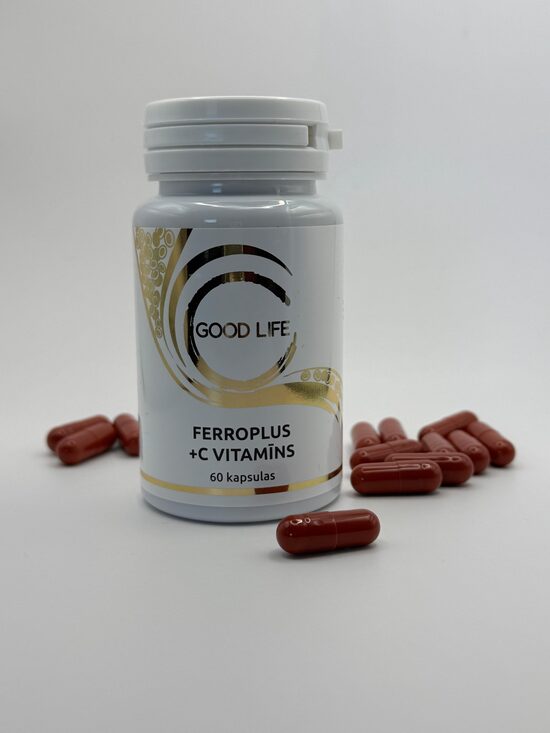 FERROPLUS +C VITAMĪNS (60 kapsulas)