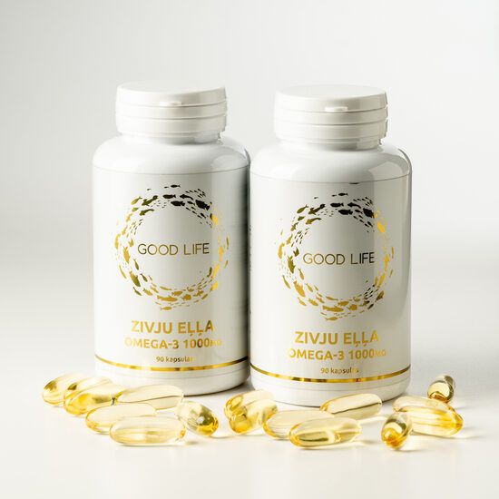 2gb. ZIVJU EĻĻA OMEGA-3 1000 mg (kopā 180 kapsulas)