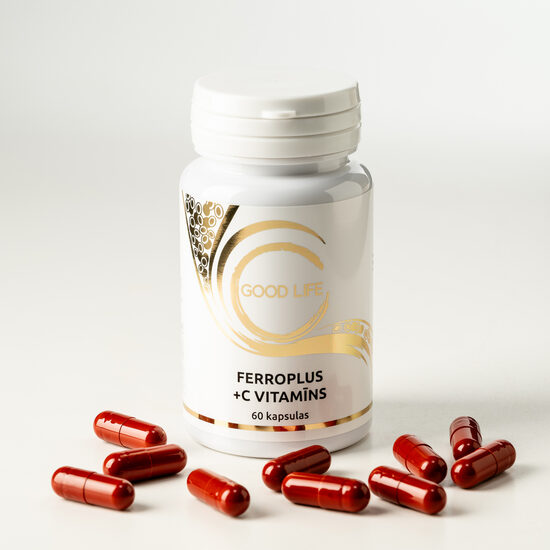 FERROPLUS +C VITAMĪNS (60 kapsulas)