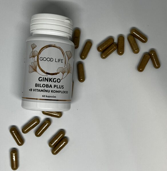GINKGO Biloba Plus +B vitamīnu komplekss (60 kapsulas)